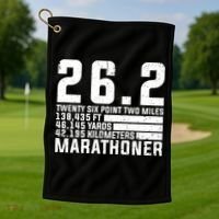 Cool Marathon Art Marathoner Running 26 2 Finisher Meaningful Gift Golf Towel thumb 1