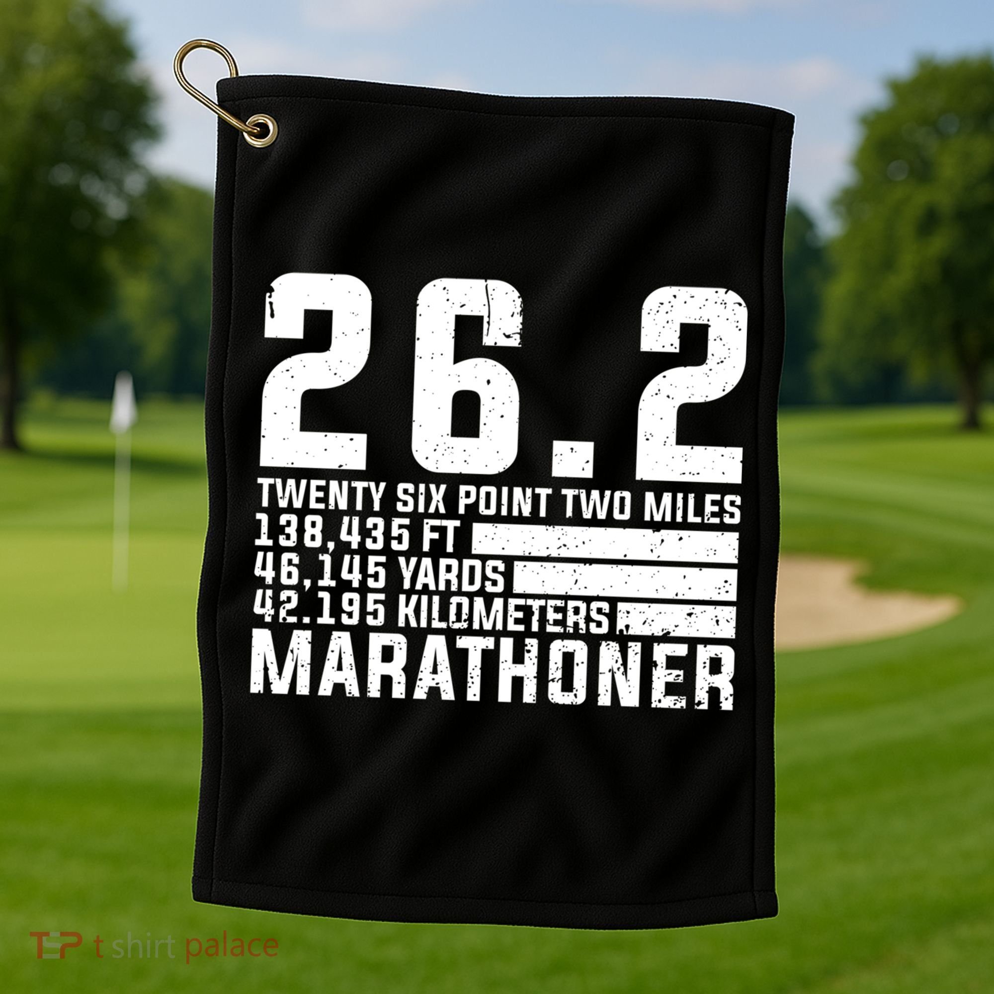 Cool Marathon Art Marathoner Running 26 2 Finisher Meaningful Gift Golf Towel