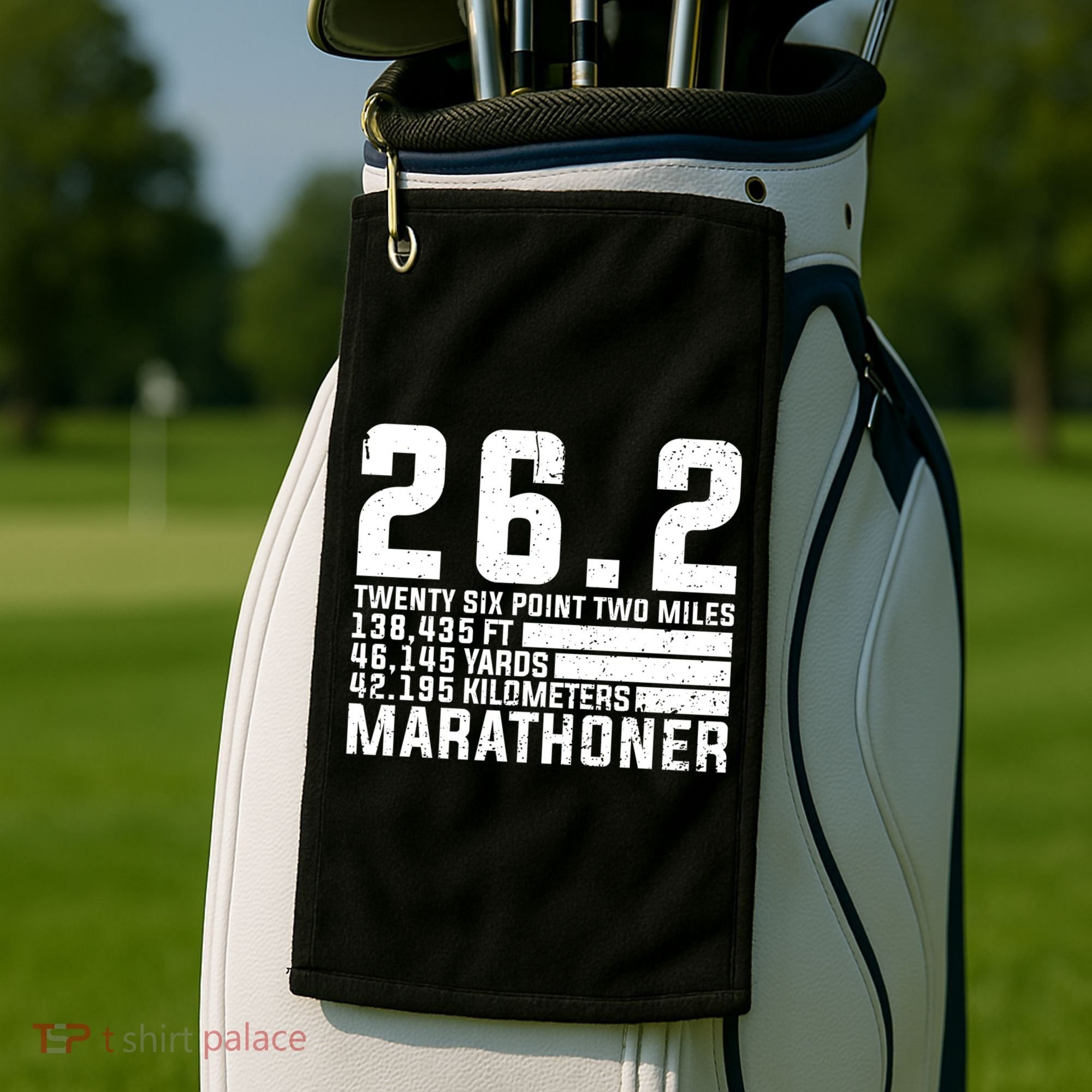 Cool Marathon Art Marathoner Running 26 2 Finisher Meaningful Gift Golf Towel