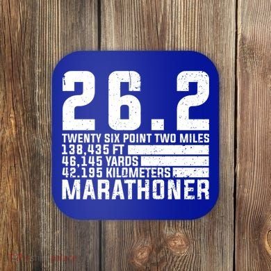 Cool Marathon Art Marathoner Running 26 2 Finisher Meaningful Gift Coaster