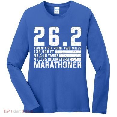 Cool Marathon Art Marathoner Running 26 2 Finisher Meaningful Gift Women's Long Sleeve Shirt