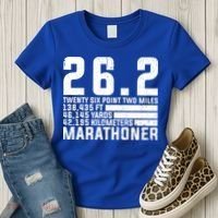 Cool Marathon Art Marathoner Running 26 2 Finisher Meaningful Gift Women's T-Shirt thumb 3