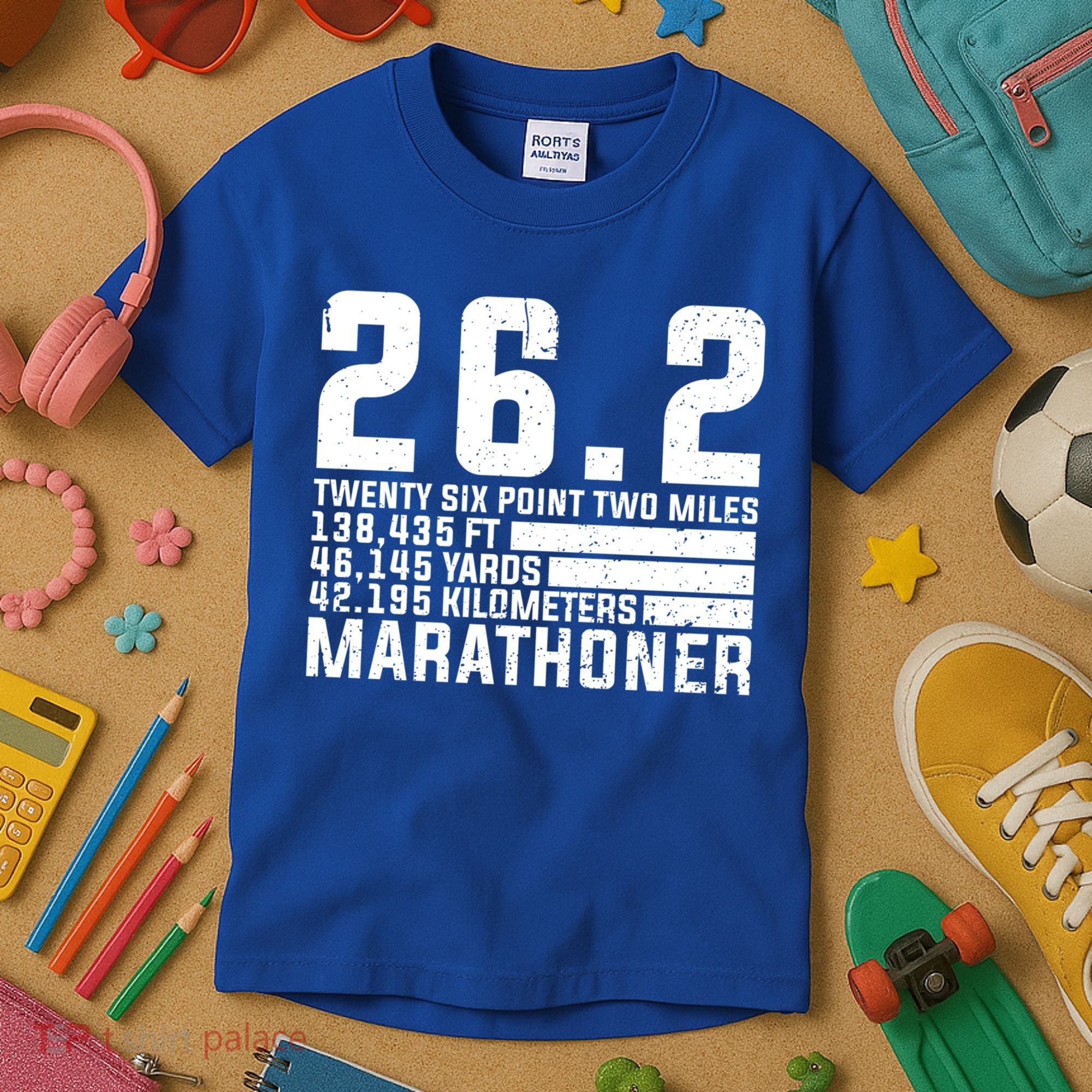 Cool Marathon Art Marathoner Running 26 2 Finisher Meaningful Gift Kids T-Shirt