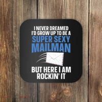 Cool Mailman Art For Postal Worker Post Office Mail Coaster thumb 0