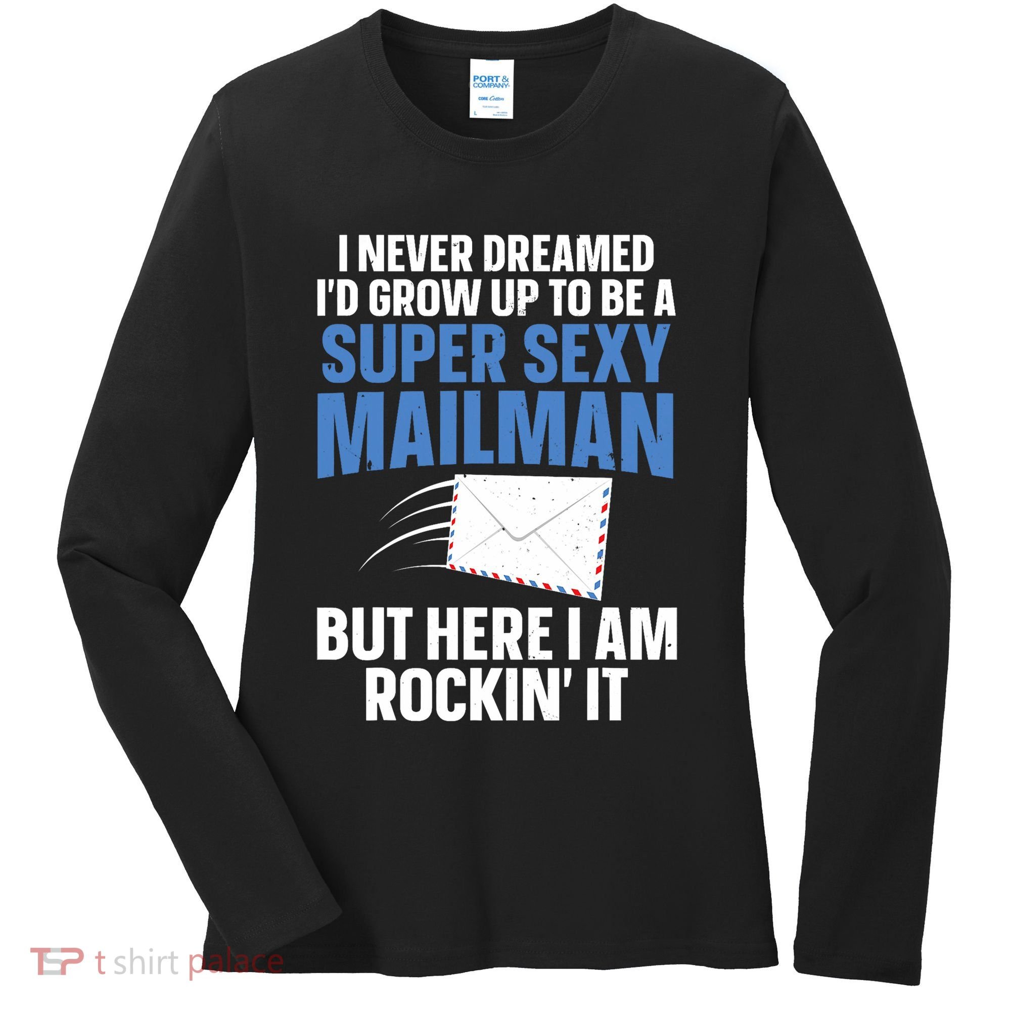 Cool Mailman Art For Postal Worker Post Office Mail Women's Long Sleeve Shirt