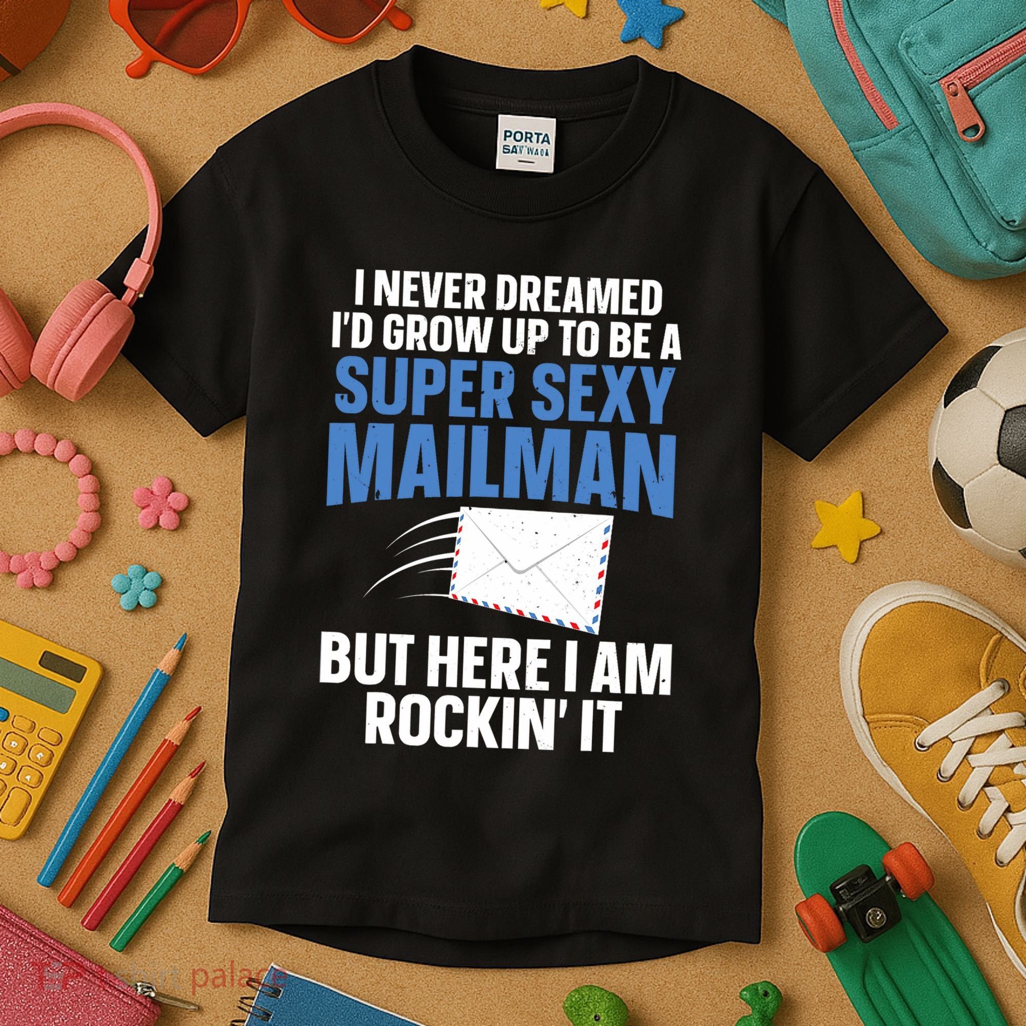 Cool Mailman Art For Postal Worker Post Office Mail Kids T-Shirt