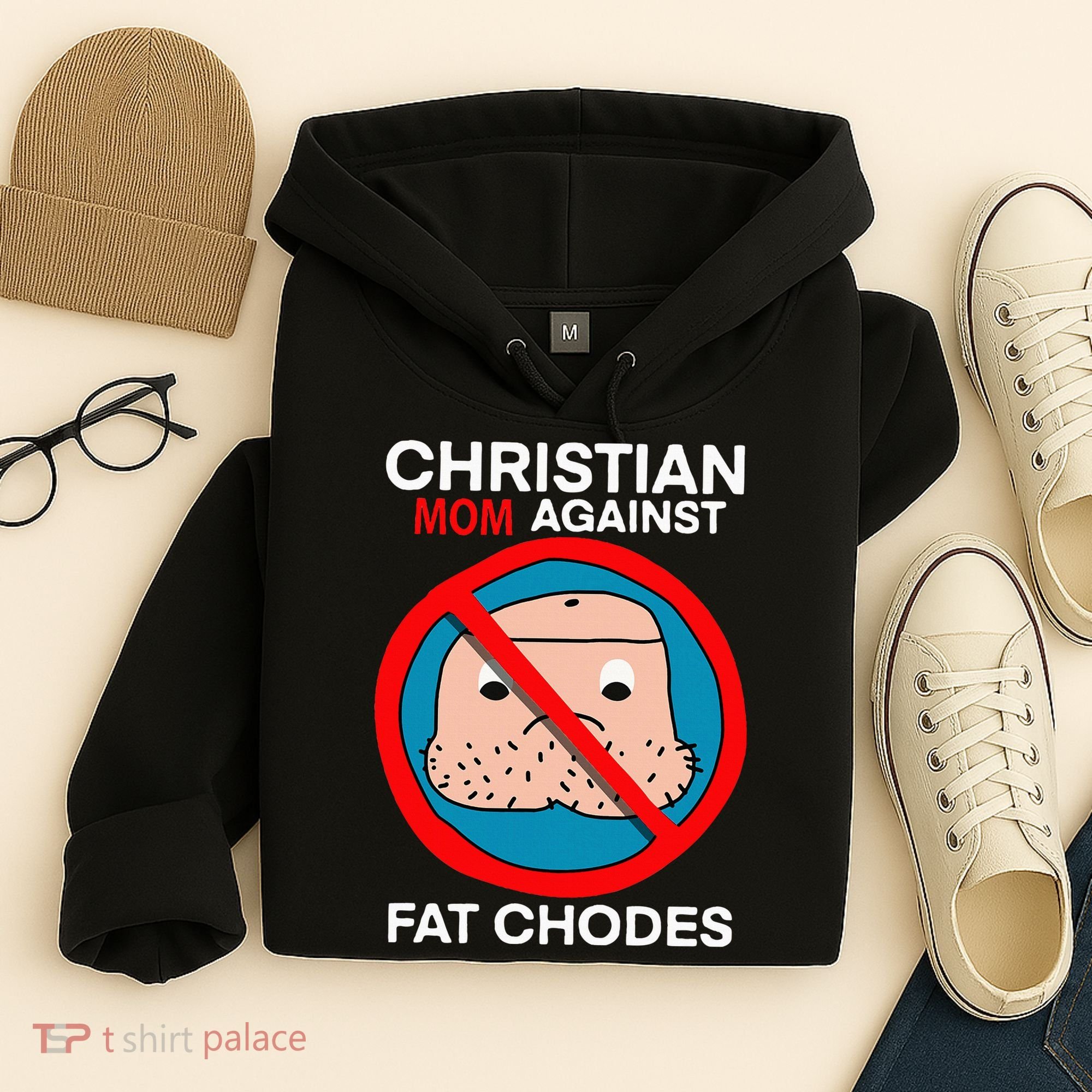 Christian Mom Against Fat Chodes Funny Jesus Hoodie