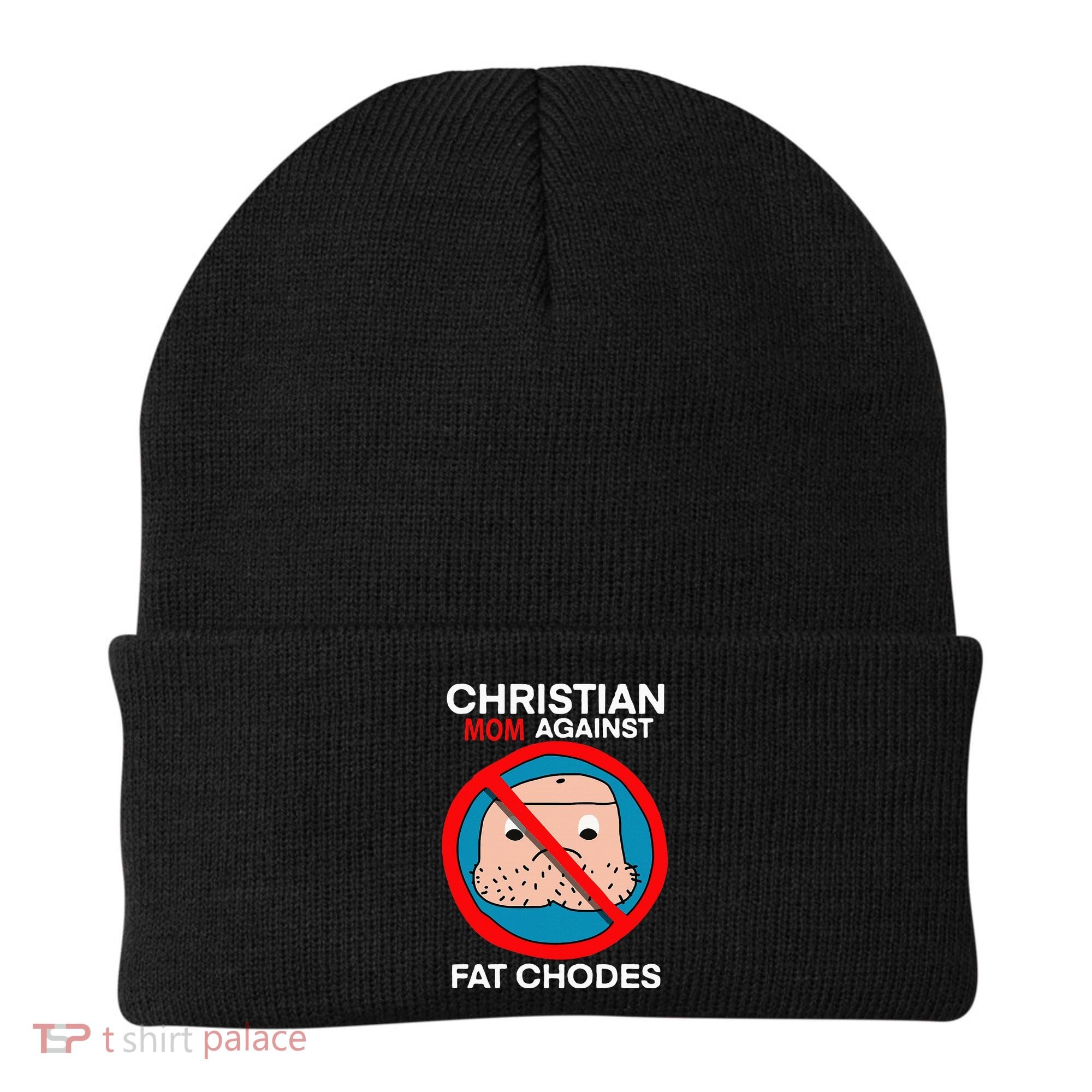 Christian Mom Against Fat Chodes Funny Jesus Beanie
