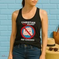Christian Mom Against Fat Chodes Funny Jesus Women's Tank Top thumb 2