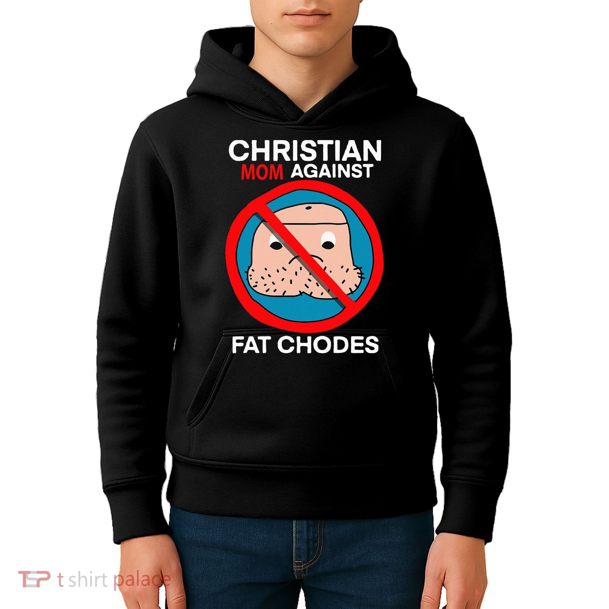 Christian Mom Against Fat Chodes Funny Jesus Kids Hoodie