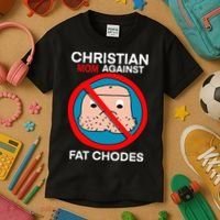 Christian Mom Against Fat Chodes Funny Jesus Kids T-Shirt thumb 3