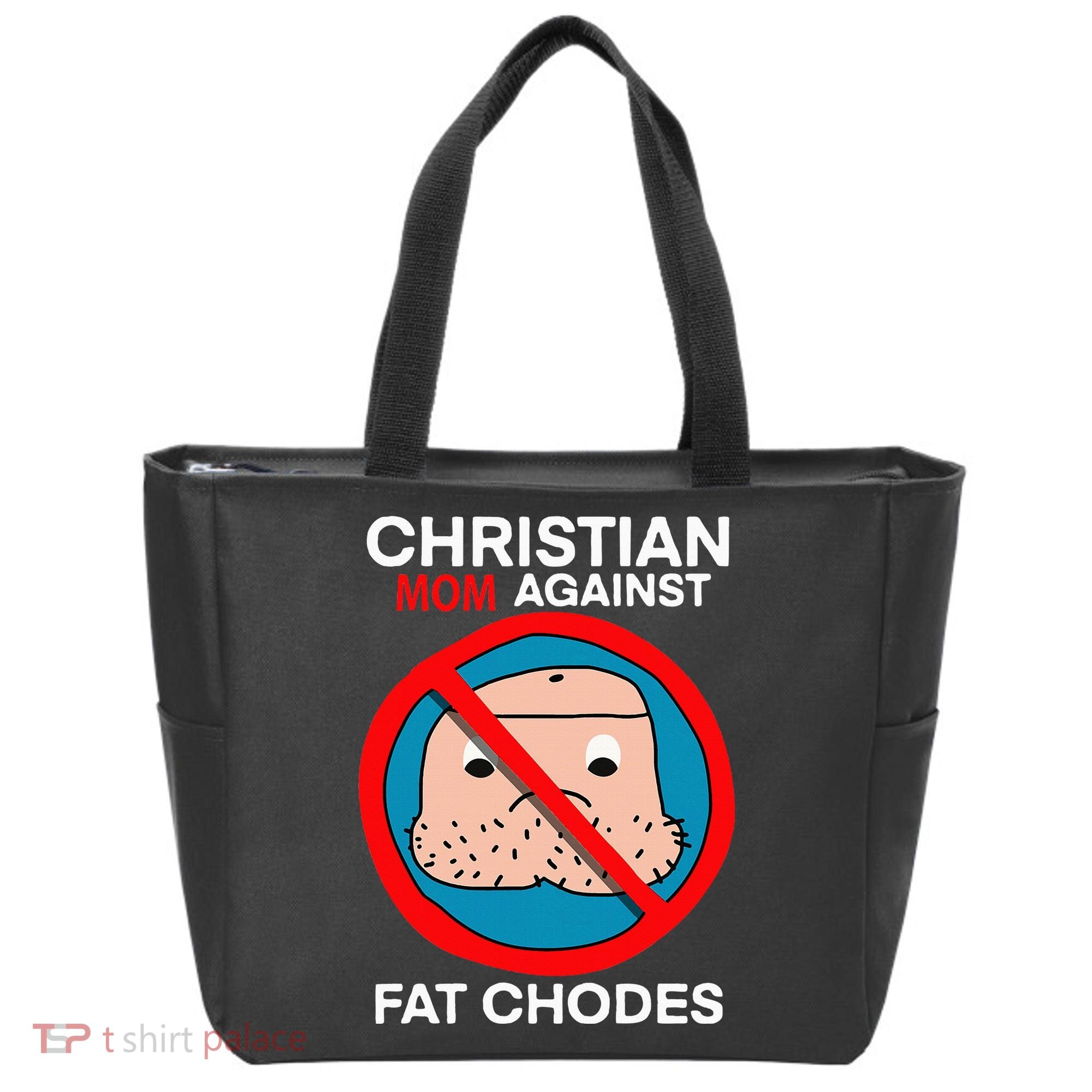 Christian Mom Against Fat Chodes Funny Jesus Tote Bag