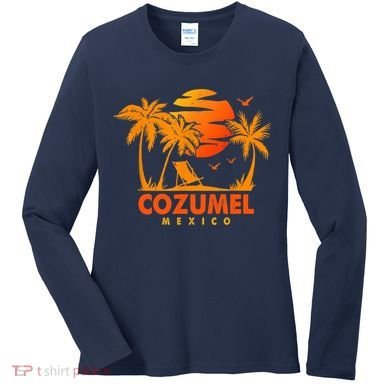 COZUMEL Mexico Beach Vacation Spring Break Honeymoon Vintage Women's Long Sleeve Shirt