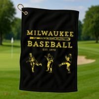 Classic Milwaukee Baseball Fan Retro Golf Towel thumb 1