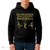 Classic Milwaukee Baseball Fan Retro Kids Hoodie thumb 4