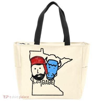 Cute Minnesota Babe Ox Paul Bunyan Tote Bag