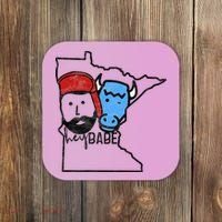 Cute Minnesota Babe Ox Paul Bunyan Coaster thumb 0