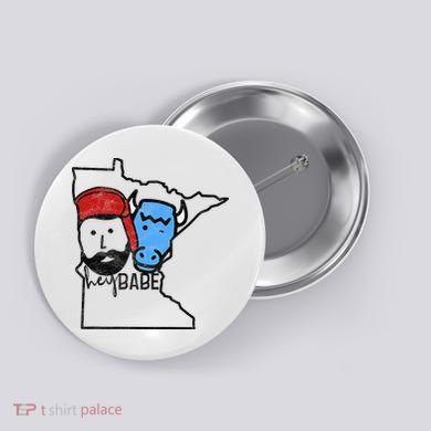 Cute Minnesota Babe Ox Paul Bunyan Button