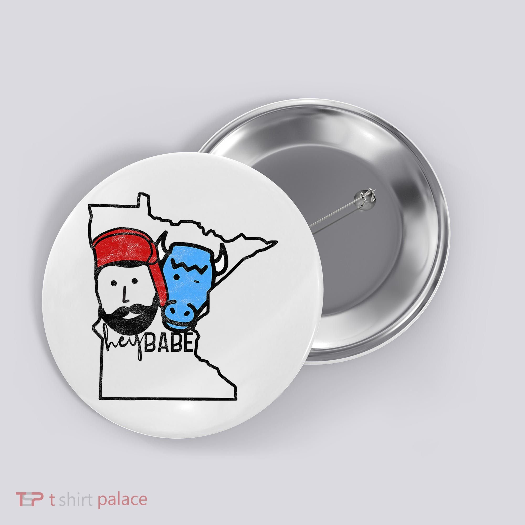 Cute Minnesota Babe Ox Paul Bunyan Button