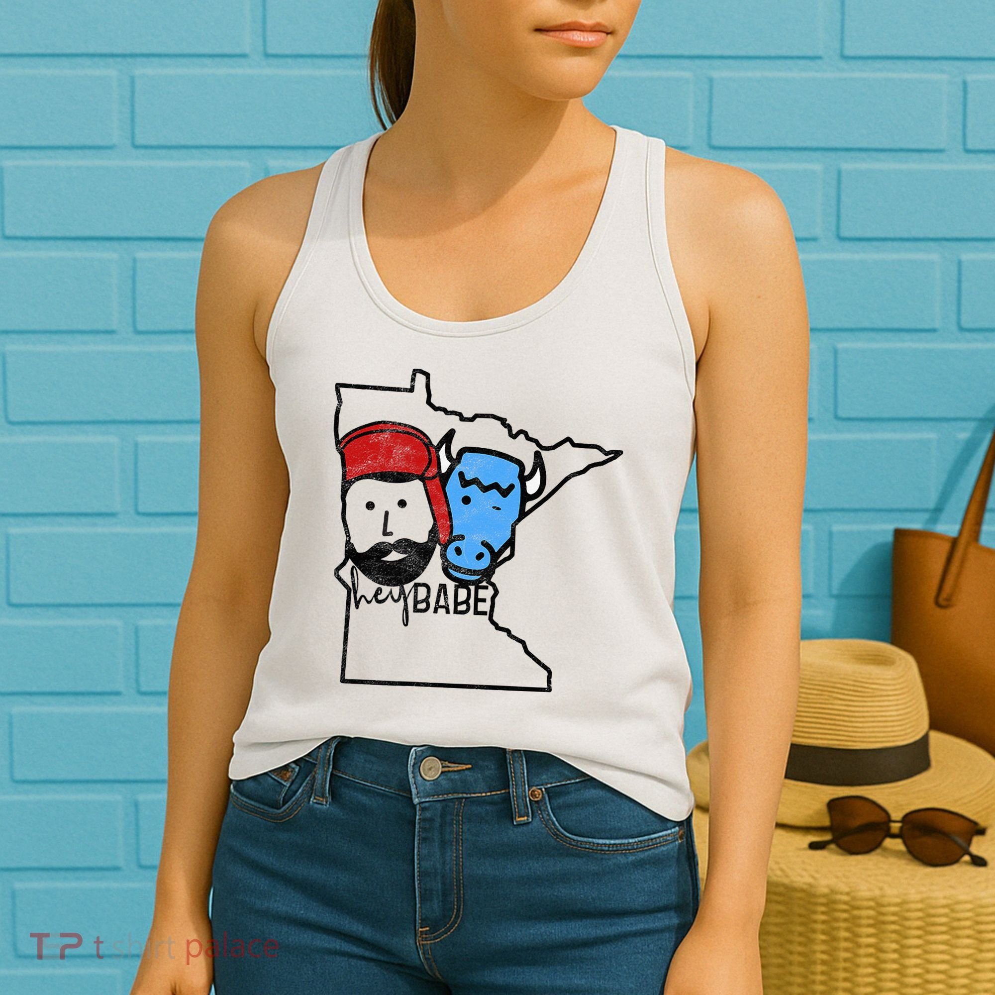 Cute Minnesota Babe Ox Paul Bunyan Women's Tank Top