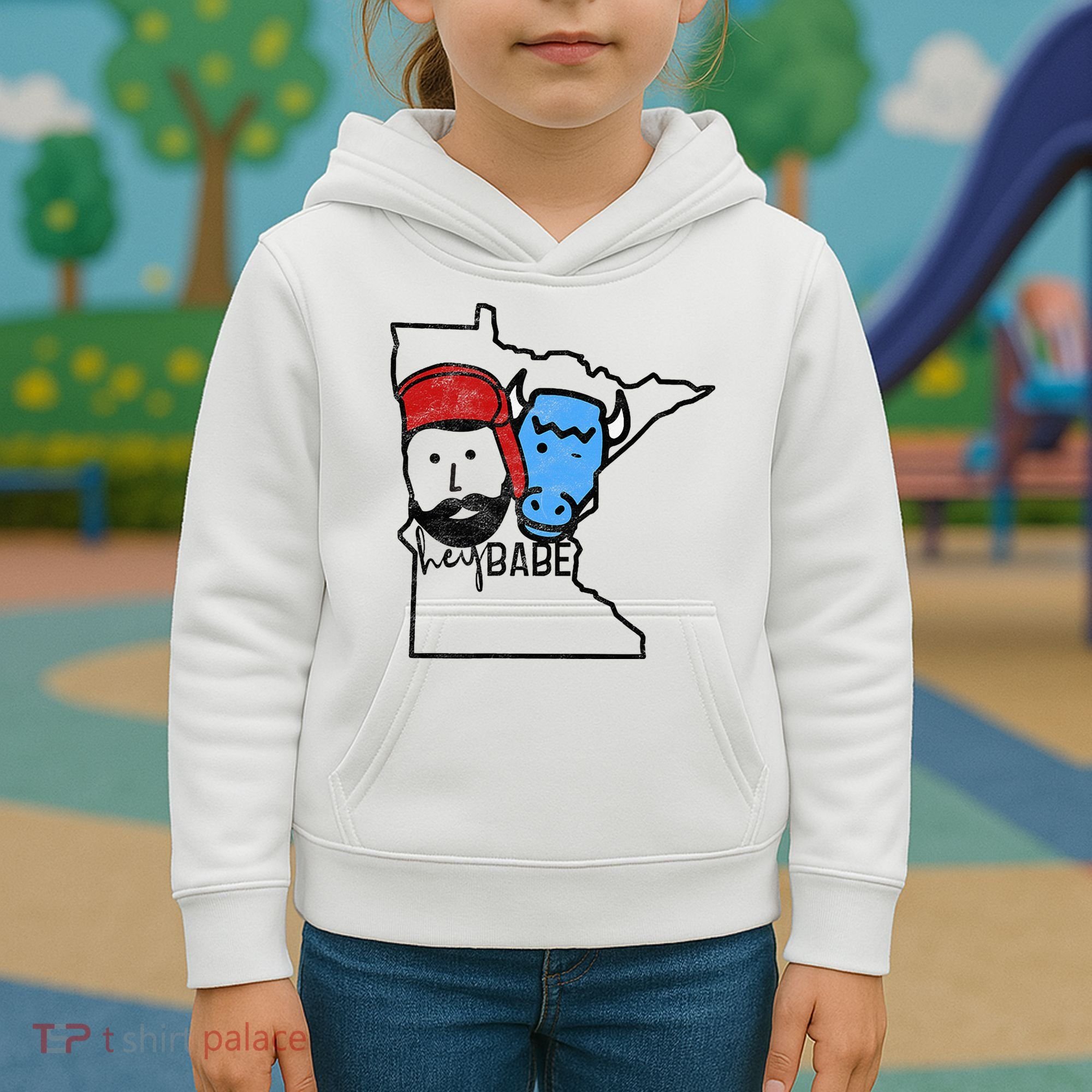 Cute Minnesota Babe Ox Paul Bunyan Kids Hoodie