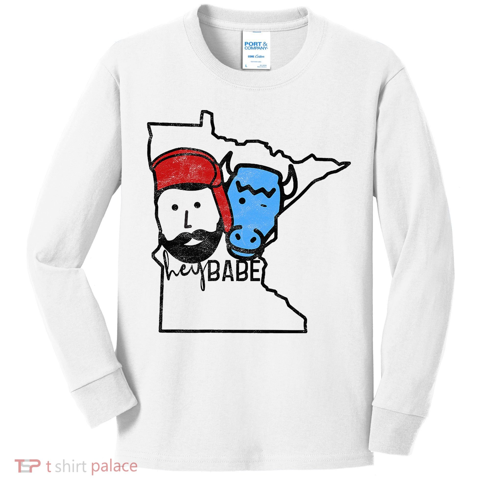 Cute Minnesota Babe Ox Paul Bunyan Kids Long Sleeve Shirt