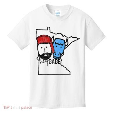 Cute Minnesota Babe Ox Paul Bunyan Kids T-Shirt