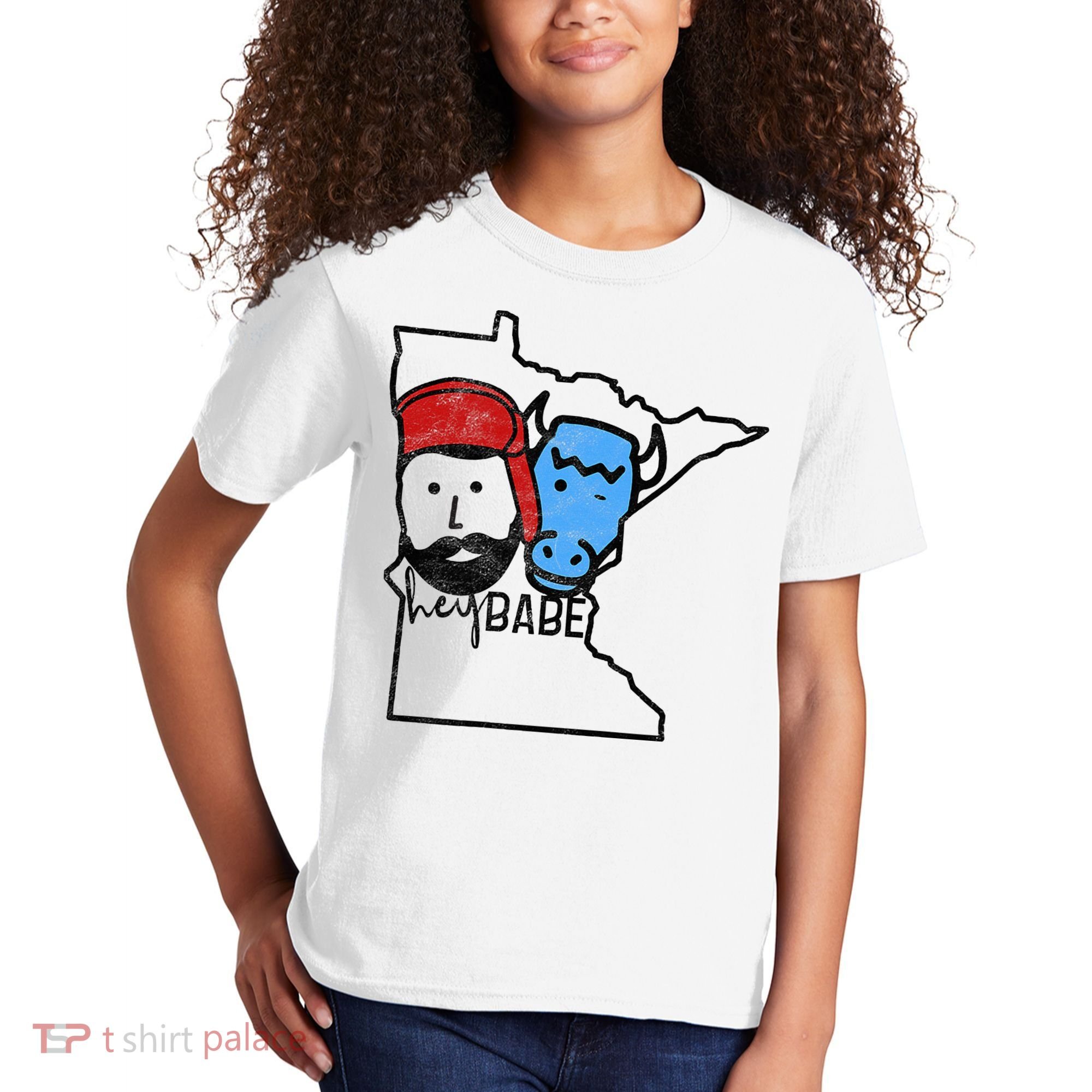 Cute Minnesota Babe Ox Paul Bunyan Kids T-Shirt