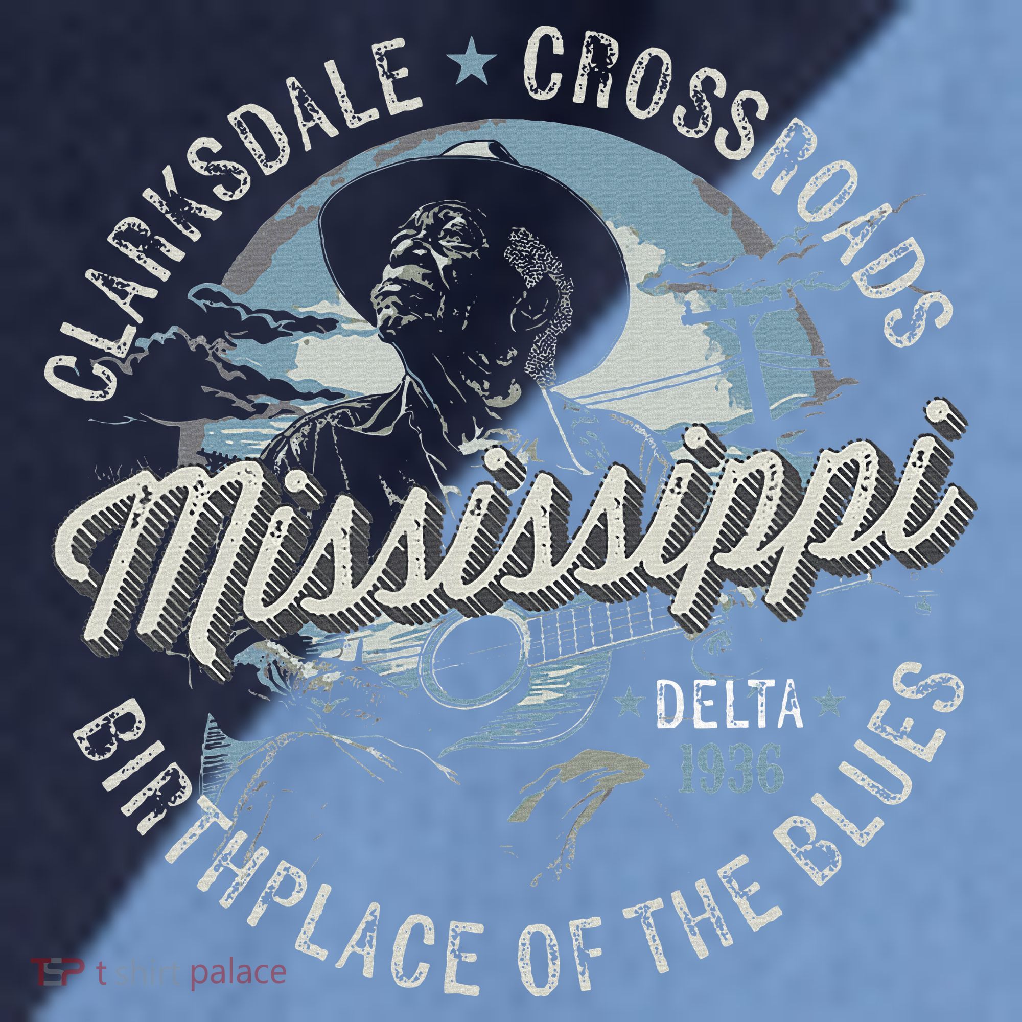 Clarksdale Mississippi Birthplace Of The Blues Raglan Baseball Sleeve Shirt
