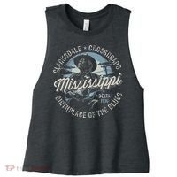 Clarksdale Mississippi Birthplace Of The Blues Women's Racerback Cropped Tank thumb 0