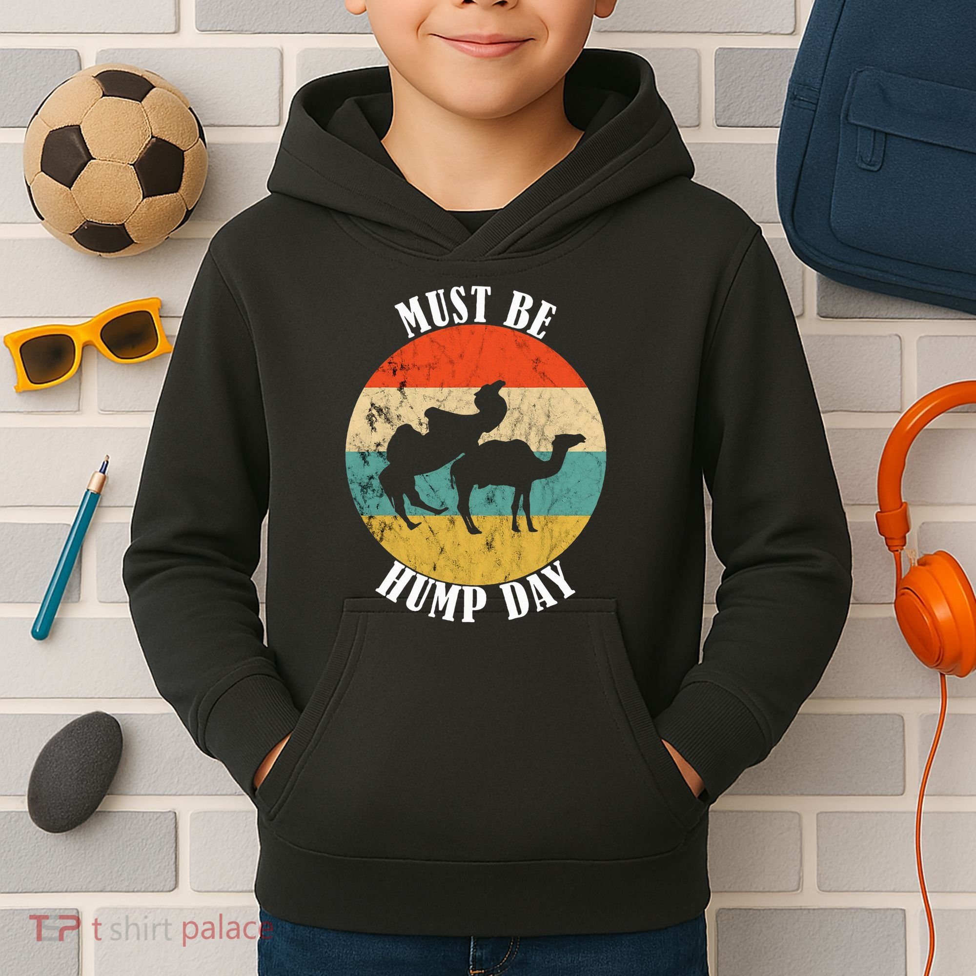 Camel Must Be Hump Day Retro Funny Hump Day Camel Kids Hoodie