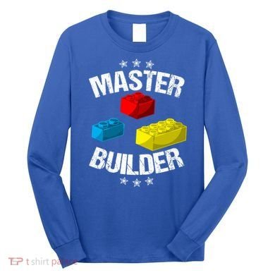 Cool Master Builder Funny Building Blocks Gift Men Women Gift Long Sleeve Shirt