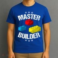 Cool Master Builder Funny Building Blocks Gift Men Women Gift T-Shirt thumb 3