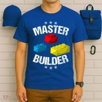 Cool Master Builder Funny Building Blocks Gift Men Women Gift T-Shirt thumb 6