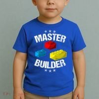 Cool Master Builder Funny Building Blocks Gift Men Women Gift Toddler T-Shirt thumb 2