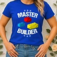 Cool Master Builder Funny Building Blocks Gift Men Women Gift Women's T-Shirt thumb 2