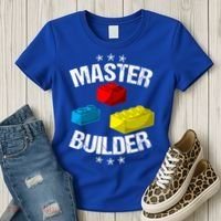 Cool Master Builder Funny Building Blocks Gift Men Women Gift Women's T-Shirt thumb 3
