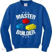 Cool Master Builder Funny Building Blocks Gift Men Women Gift Kids Sweatshirt thumb 0