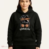 Cute Messy Bun Football Mom Hoodie thumb 5