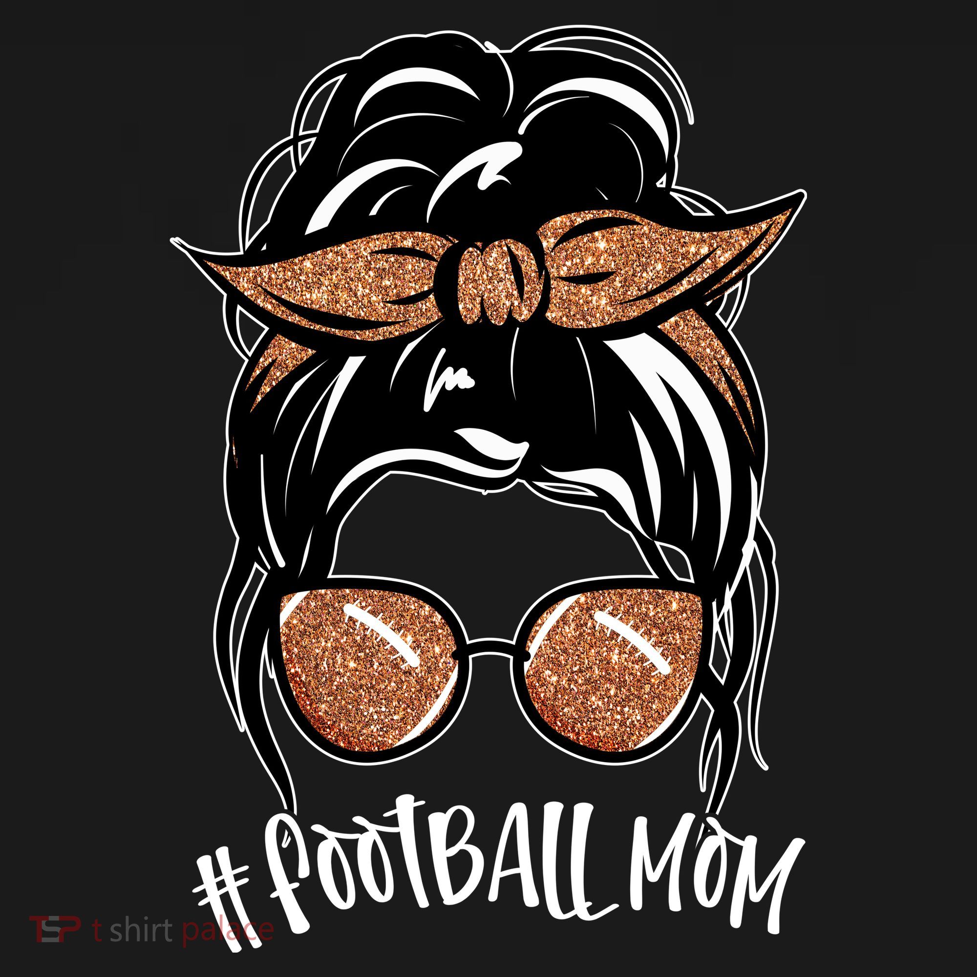 Cute Messy Bun Football Mom Apron