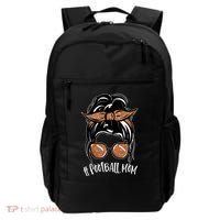 Cute Messy Bun Football Mom Backpack thumb 0