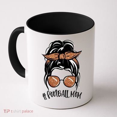 Cute Messy Bun Football Mom Coffee Mug