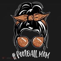 Cute Messy Bun Football Mom Women's Hoodie thumb 2