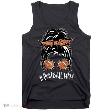 Cute Messy Bun Football Mom Tank Top