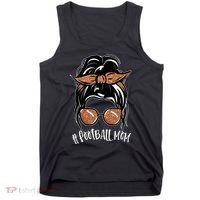 Cute Messy Bun Football Mom Tank Top thumb 0