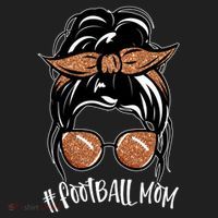 Cute Messy Bun Football Mom Golf Towel thumb 3