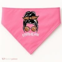 Cute Messy Bun Football Mom USA-Made Doggie Bandana thumb 0