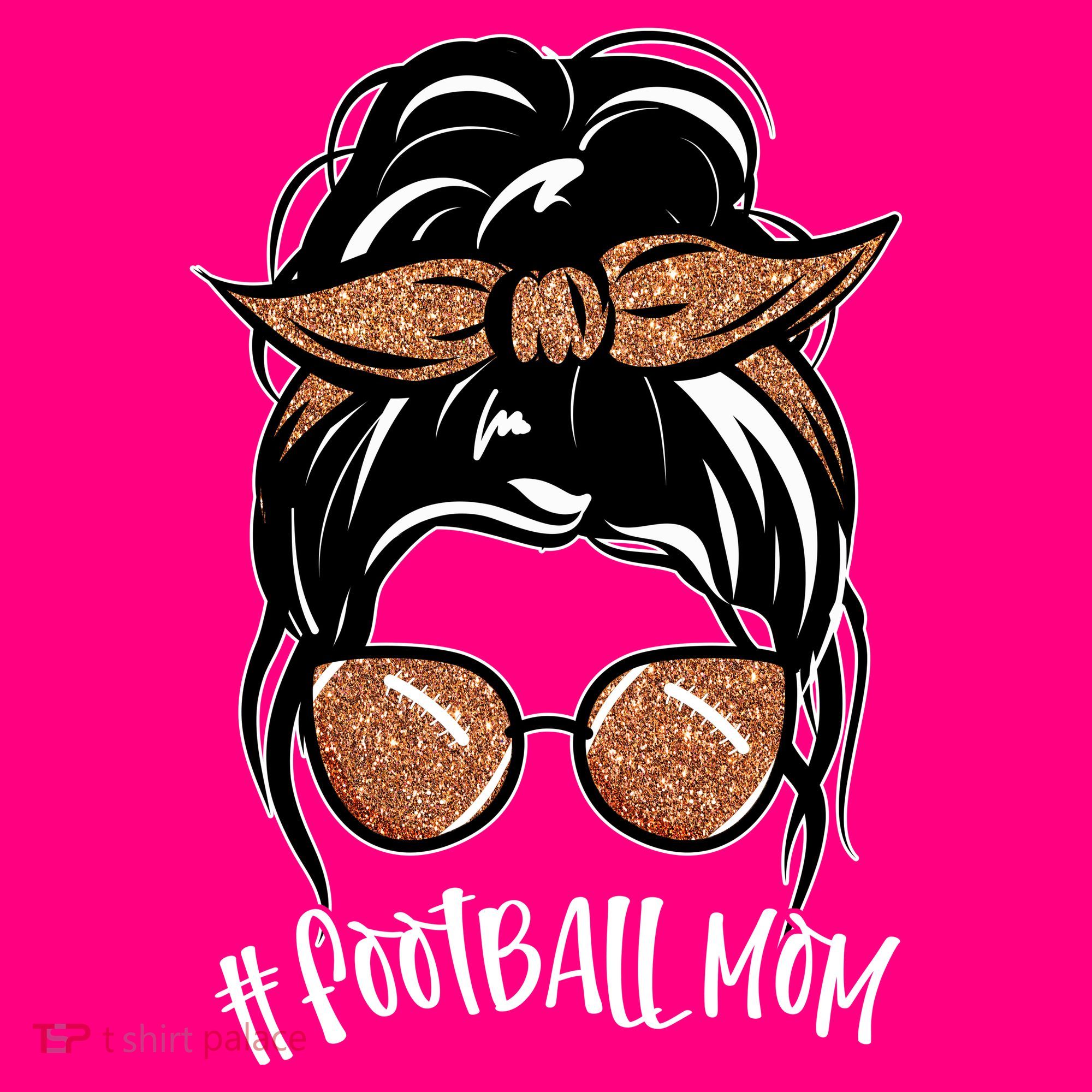 Cute Messy Bun Football Mom Sweatshirt
