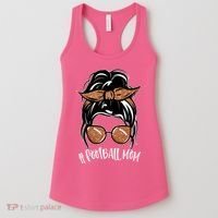 Cute Messy Bun Football Mom Women's Tank Top thumb 0