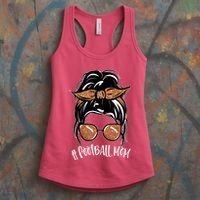 Cute Messy Bun Football Mom Women's Tank Top thumb 3